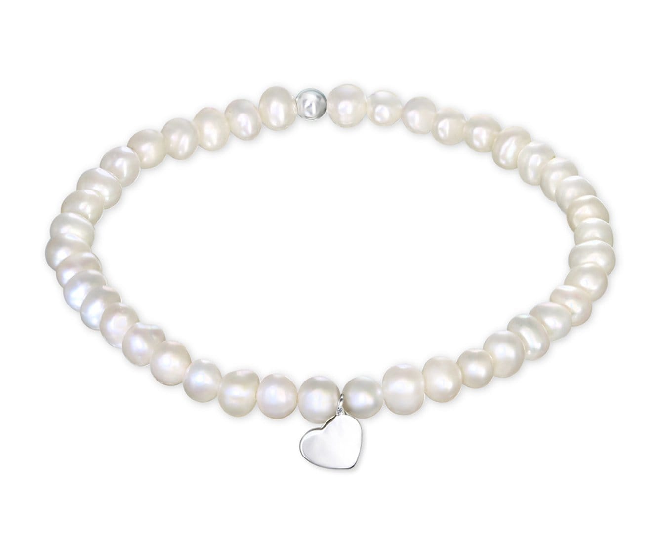 Sterling Silver Pearl Heart Bracelet