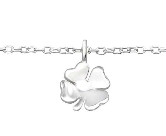 Sterling Silver Shamrock Anklet