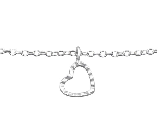 Sterling Silver Heart Anklet