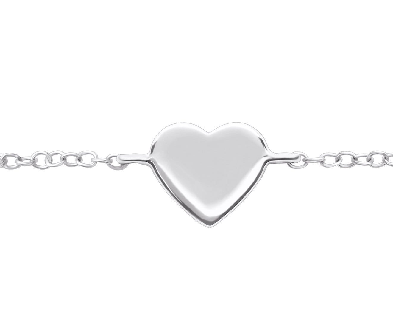 Sterling Silver Heart Chain Bracelet