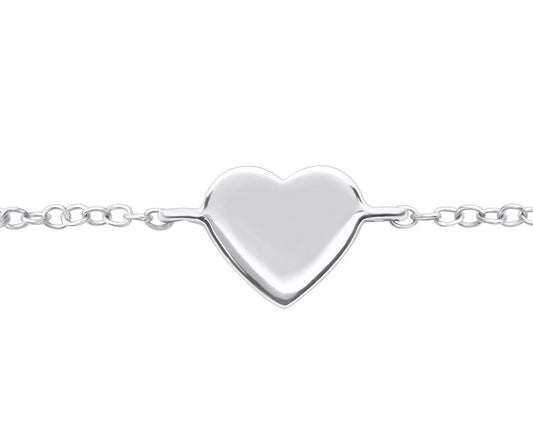 Sterling Silver Heart Chain Bracelet