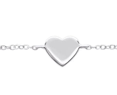 Sterling Silver Heart Chain Bracelet