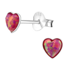 Opal Silver Stud Earrings