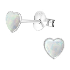 Opal Silver Stud Earrings