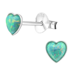 Opal Silver Stud Earrings