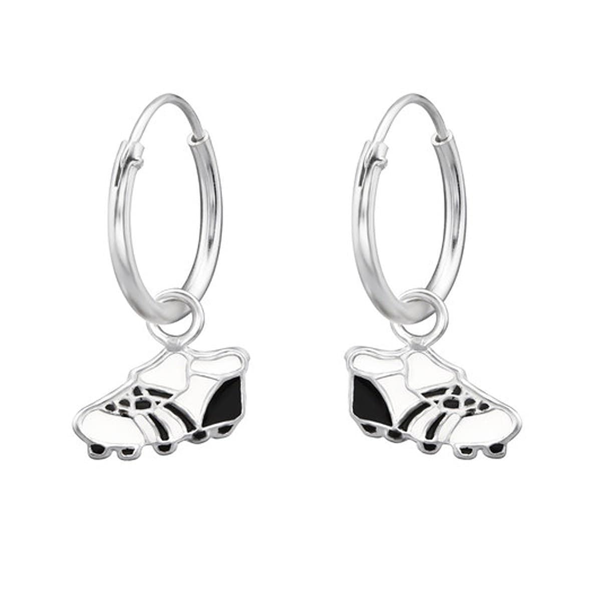 Kids Sterling Silver Football Soccer Shoes Earrings