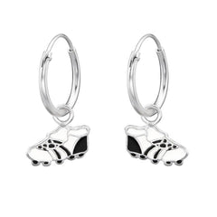 Kids Sterling Silver Football Soccer Shoes Earrings