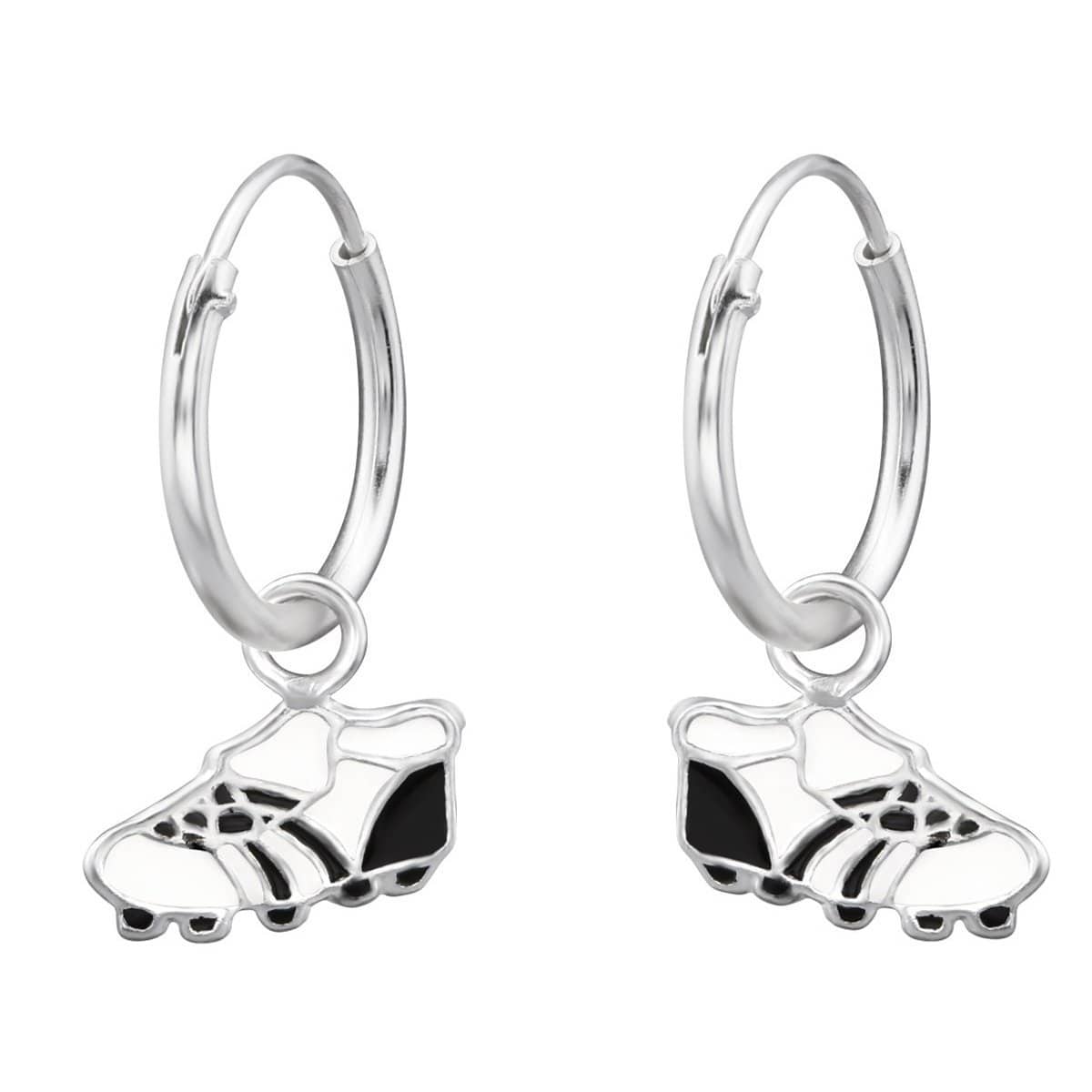Kids Sterling Silver Football Soccer Shoes Earrings