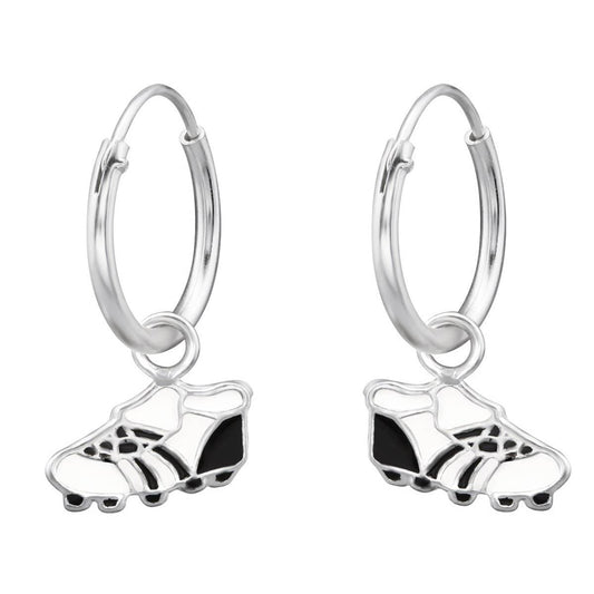 Kids Sterling Silver Football Soccer Shoes Earrings