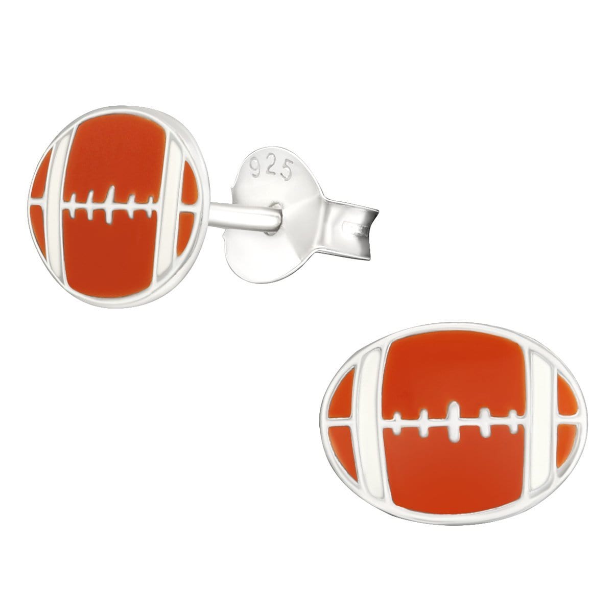 Kids Sterling Silver Soccer Stud Earrings
