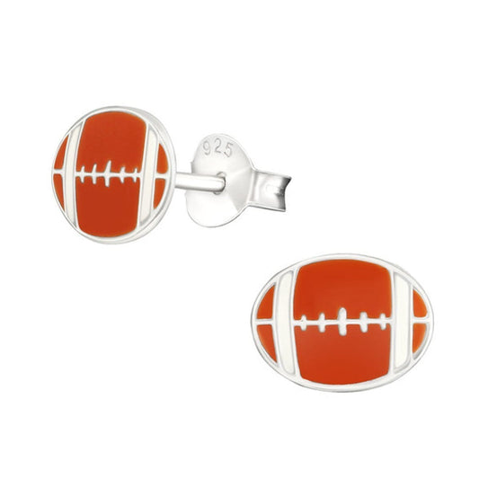 Kids Sterling Silver Soccer Stud Earrings