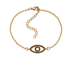 Surgical Steel Rose Gold Plated Evil Eye Bracelet