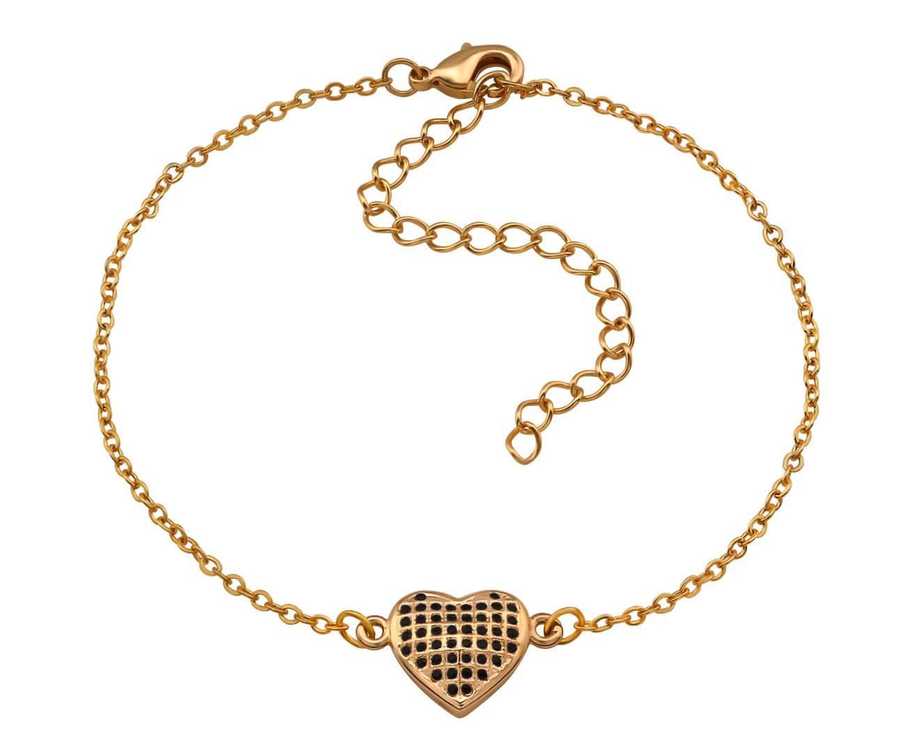 Surgical Steel Rose Gold Plated Heart Bracelet