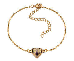 Surgical Steel Rose Gold Plated Heart Bracelet