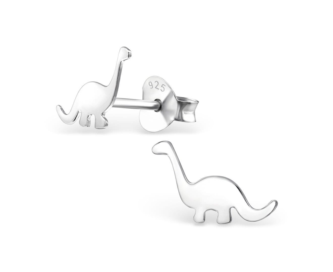 Kids Silver Dinosaur Ear Studs