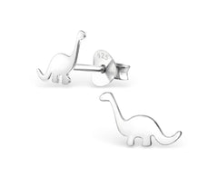 Kids Silver Dinosaur Ear Studs