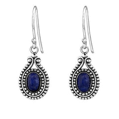 Silver Bali Oval Earrings