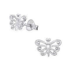Silver Butterfly Earrings