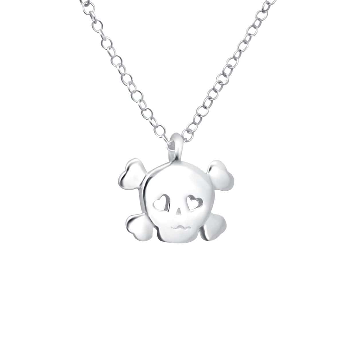 Kids Sterling Silver Skull Necklace