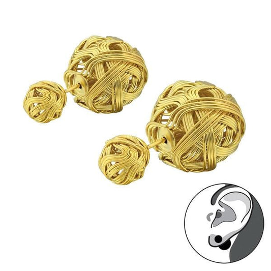 Gold Steel Knot Earrings