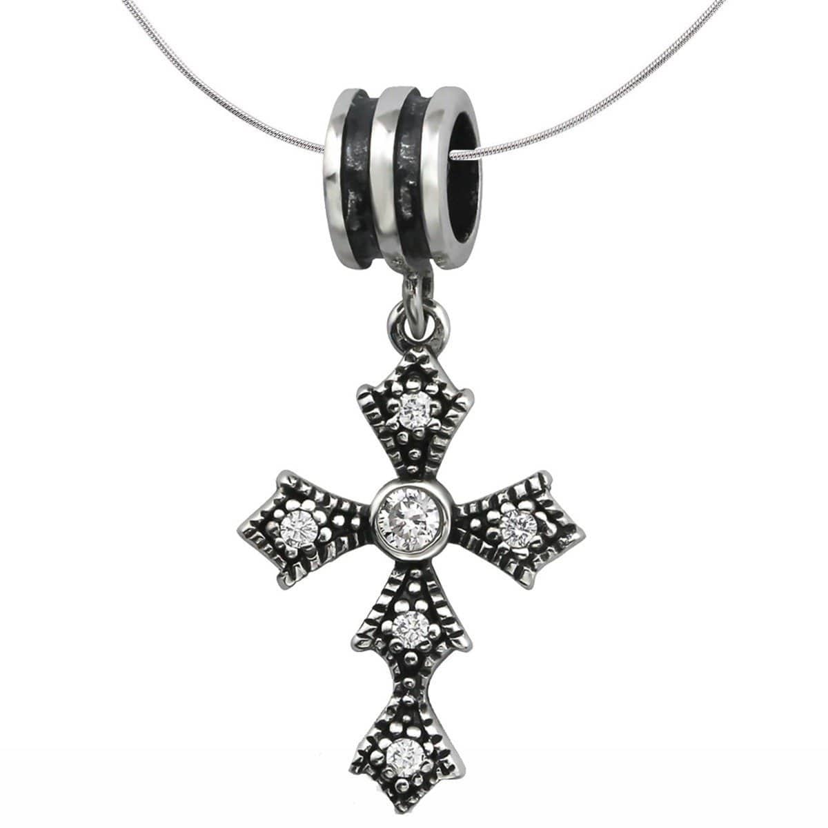 Sterling Silver Hanging Cross Bead