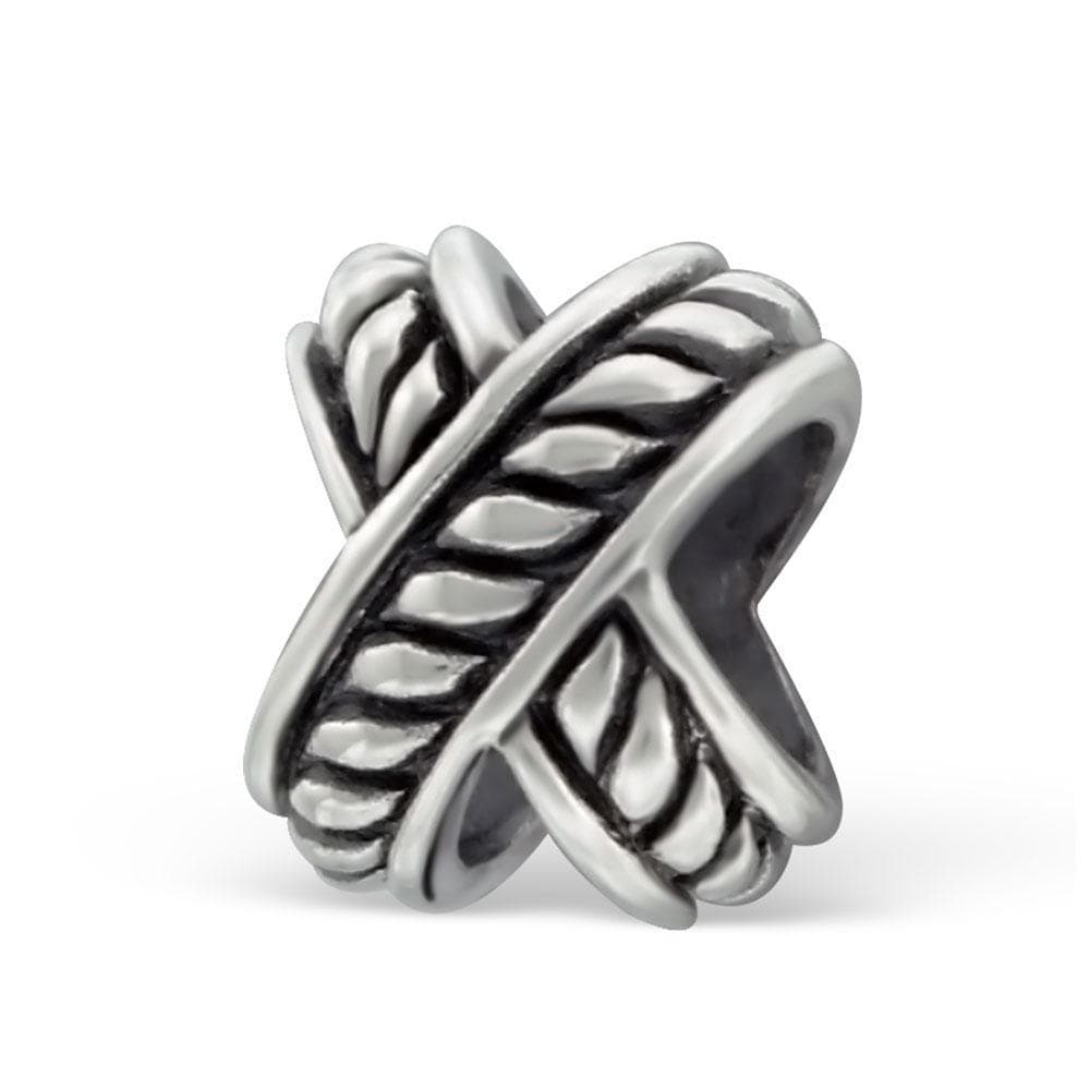 Oxidised Sterling Silver Cross Bead