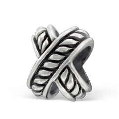 Oxidised Sterling Silver Cross Bead