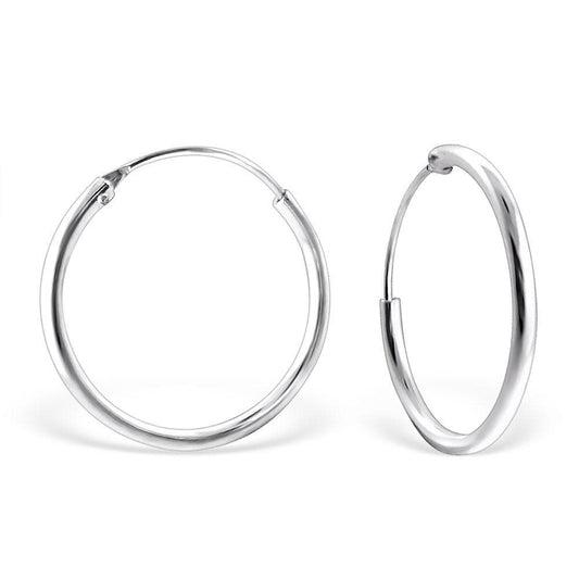 Sterling Silver Sleeper Hoop Earrings