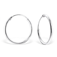 Sterling Silver Sleeper Hoop Earrings