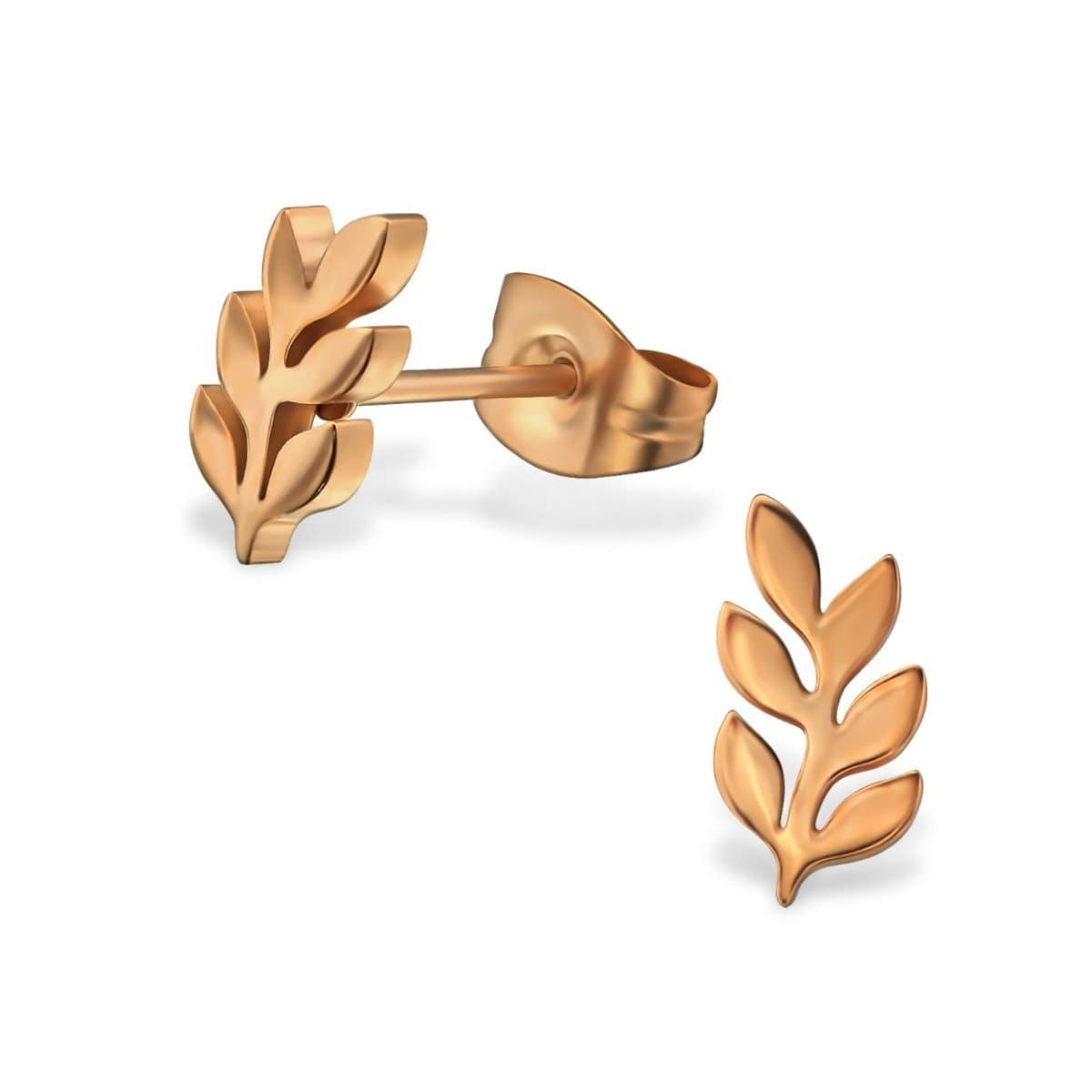 Rose Gold Leaf Earrings