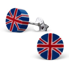Sterling Silver Uk Flag Stud Earrings