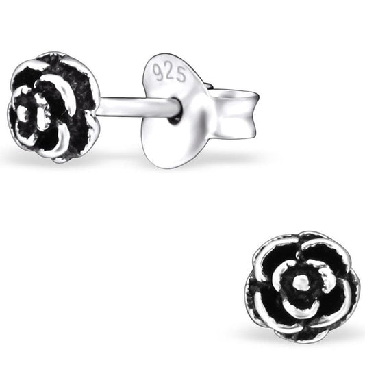 Silver Rose Earrings
