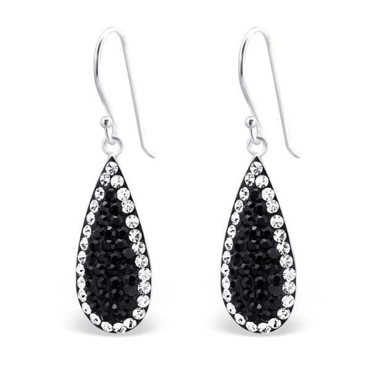 Sterling Silver Tear Drop Crystal Earrings