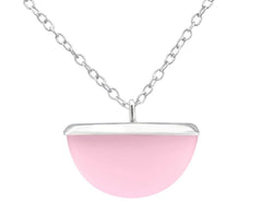 Silver Semi Circle Opal Necklace