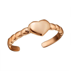 Rose Gold Sterling Silver Heart Toe Ring