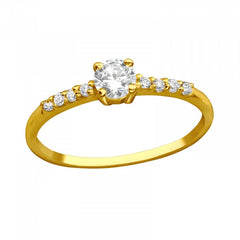 Gold Solitaire Ring