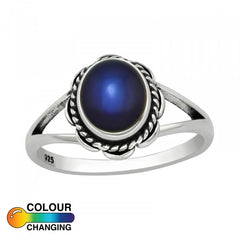 Silver Flower Mood Ring