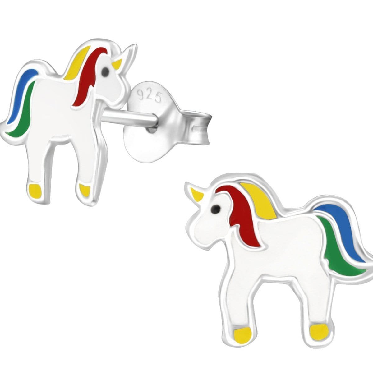 Sterling Silver Unicorn Earrings For Kids