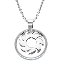 Stainless Steel Gear Pendant Necklace