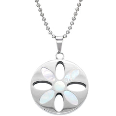 Stainless Steel Flower Necklace with Shell