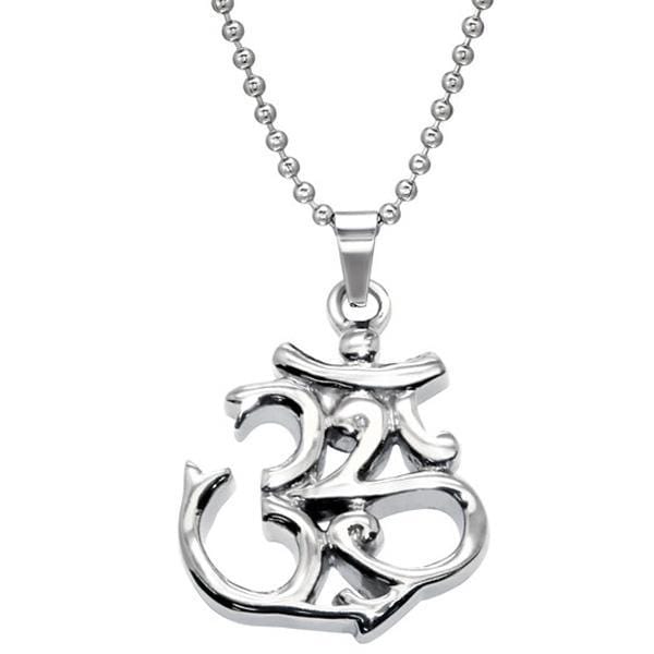 Steel Om Symbol Pendant Necklace