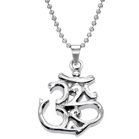 Steel Om Symbol Pendant Necklace