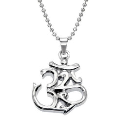 Steel Om Symbol Pendant Necklace