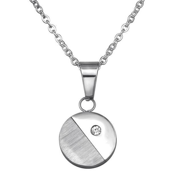 Steel Jeweled Round Necklace