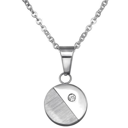 Steel Jeweled Round Necklace