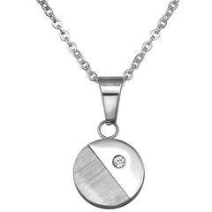 Steel Jeweled Round Necklace