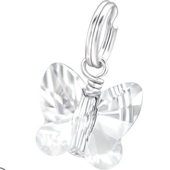 Silver Butterfly Split Ring Charm
