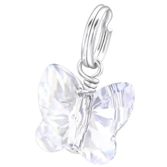 Silver Butterfly Split Ring Charm