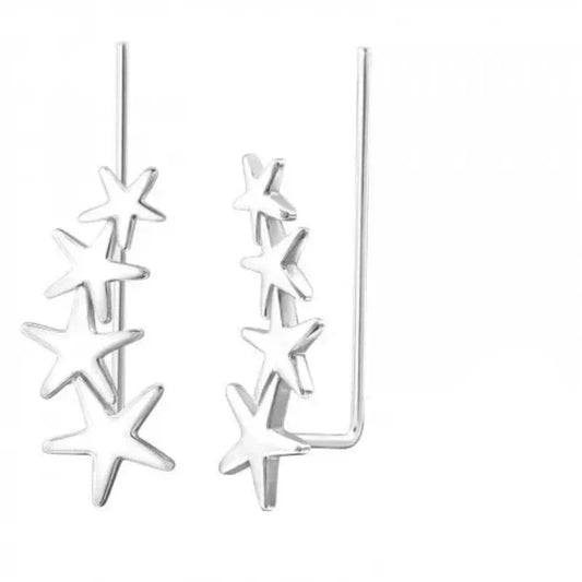 Silver Stars Ear Cuff Wrap