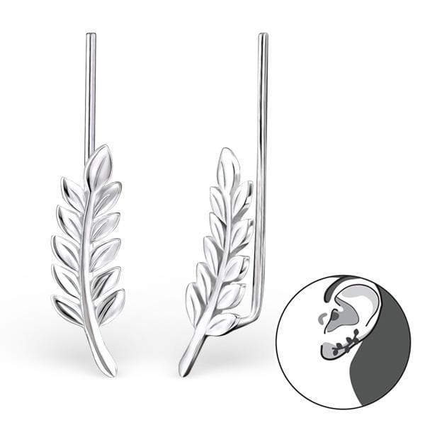 Waves Long Silver Ear Cuff wrap